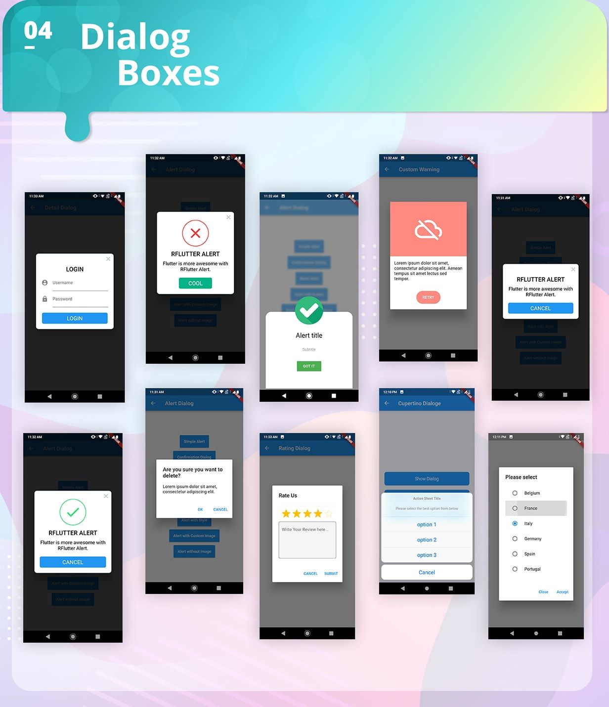 Flutter UI Components - 5