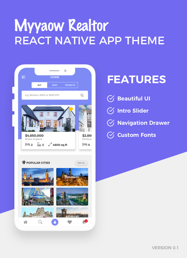 Myyaow Realtor - React Native Theme - 1