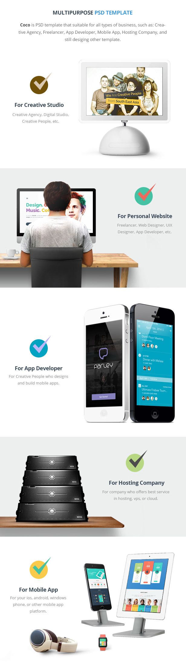 Coco | Creative Hosting Mobile App Personal PSD - 5