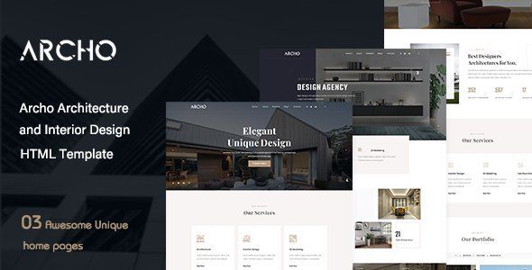 Archo - Architecture & Interior Design HTML Template   Design Uikit