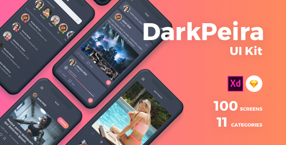 Dark Peira UI Kit  Chat &amp; Messaging Design Uikit