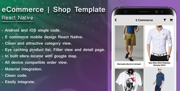 E-Commerce template | React Native React native Ecommerce Mobile App template