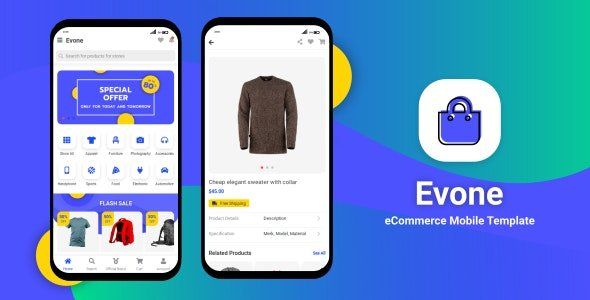 Evone Flutter - eCommerce Shop & Store Mobile Template Flutter Ecommerce Mobile App template