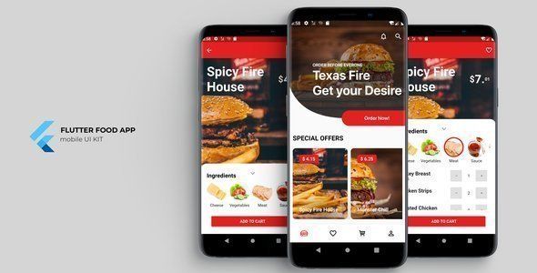 Flutter Food App UI KIT Flutter Food &amp; Goods Delivery Mobile Uikit