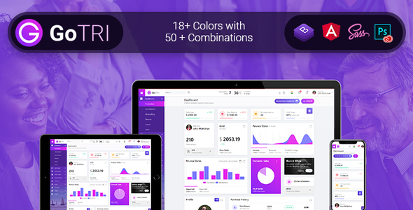 GoTRI Admin Dashboard HTML Bootstrap Angular 7 Starter Kit Template   Design Dashboard