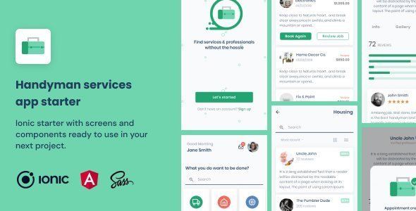 Handyman Services | Ionic 5 | Angular | UI Theme | Template App | Starter App & Components Ionic  Mobile Boilerplate