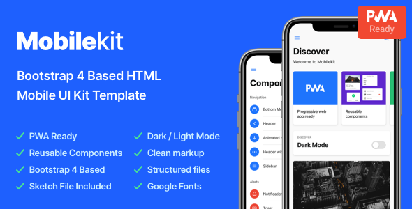 Mobilekit - Bootstrap 4 Based HTML Template   Design Uikit