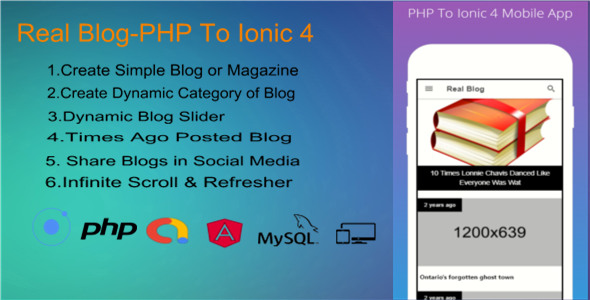 Real News- PHP To Ionic 4 Mobile App IOS+ANDROID (Backend + FrontEnd) Ionic News & Blogging Mobile App template