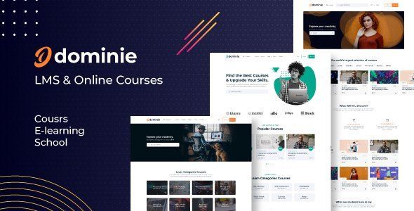 Dominie - Online Education Courses HTML Template  Books, Courses &amp; Learning Design 