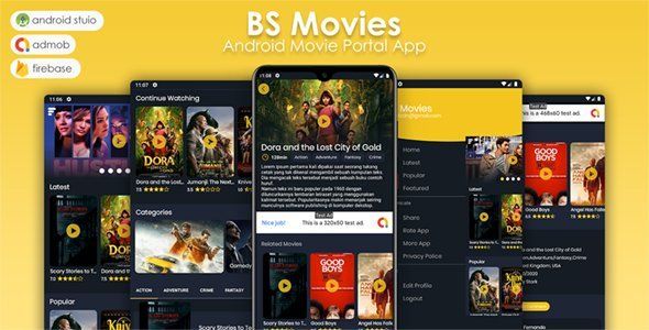 BS Movies - TMDB Streaming App Android Music &amp; Video streaming Mobile App template