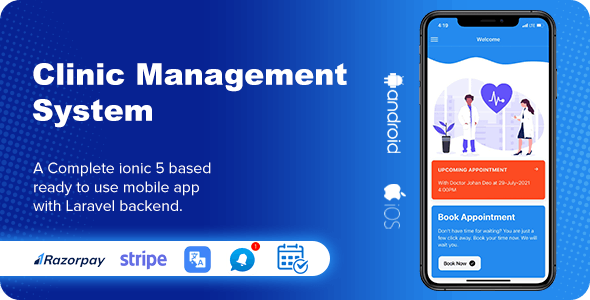 CMS - Clinic & Booking Management System ionic 5 Complete App for android & ios (Laravel Backend)