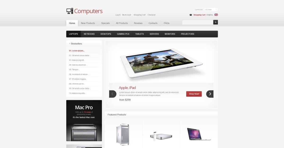 Computer Technics ZenCart Template #40112 - TemplateMonster