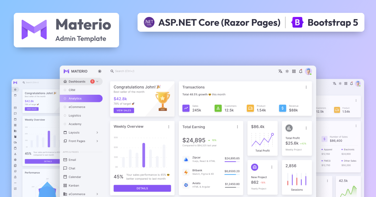 Materio - ASP.NET Core Admin Template (Razor Pages)