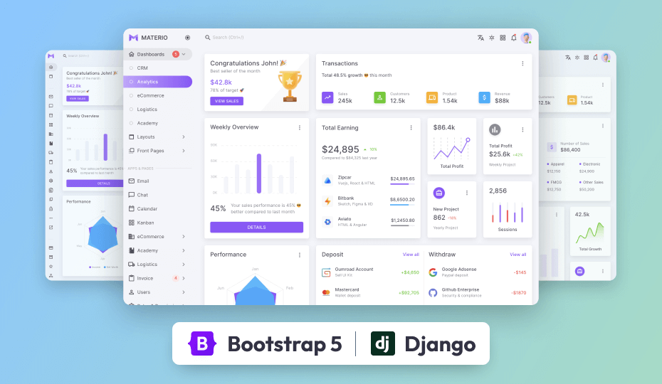 materio dashboard pro django