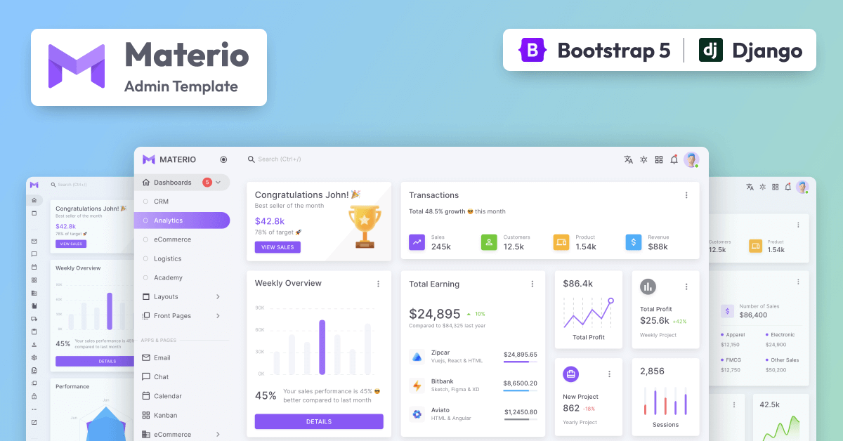 Materio Dashboard PRO - Django 5