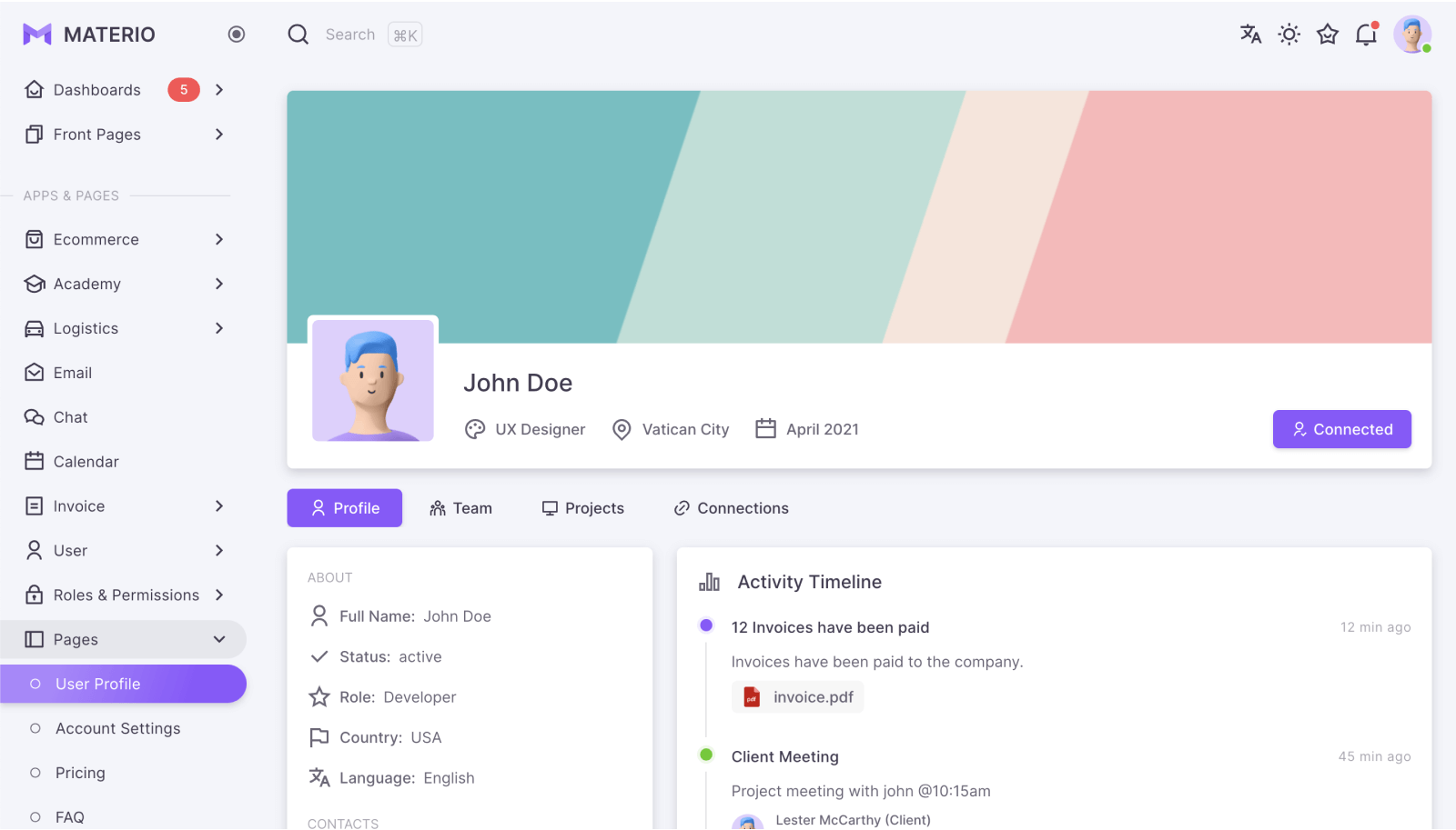 materio dashboard pro bootstrap