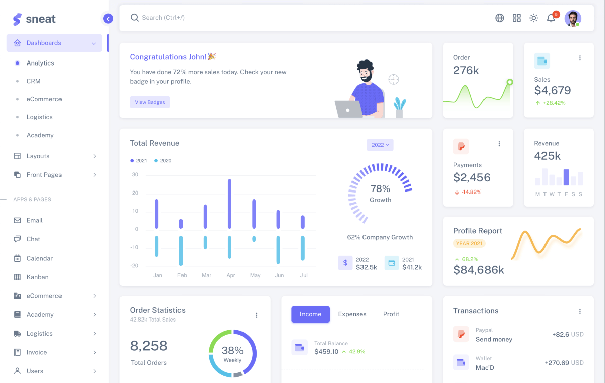 Sneat MUI React Next.JS Admin Template