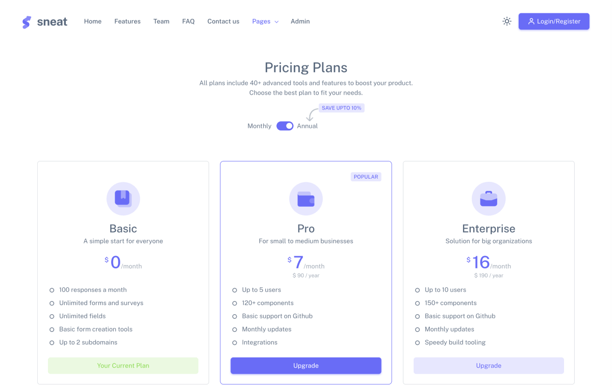 sneat dashboard pro bootstrap