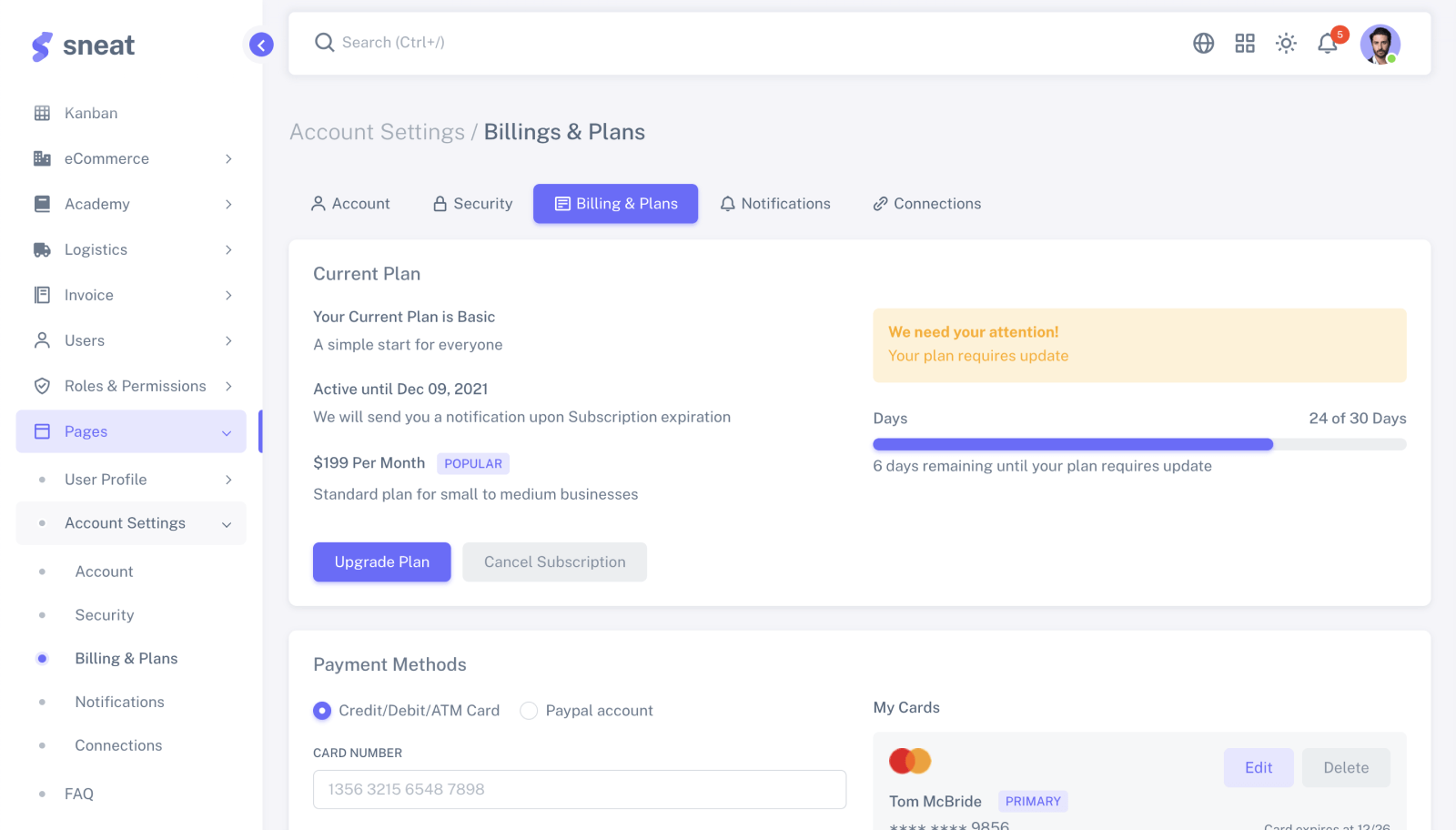 sneat dashboard pro bootstrap