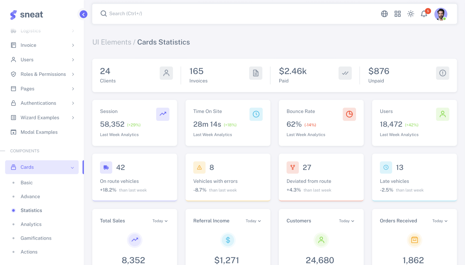 sneat dashboard pro bootstrap