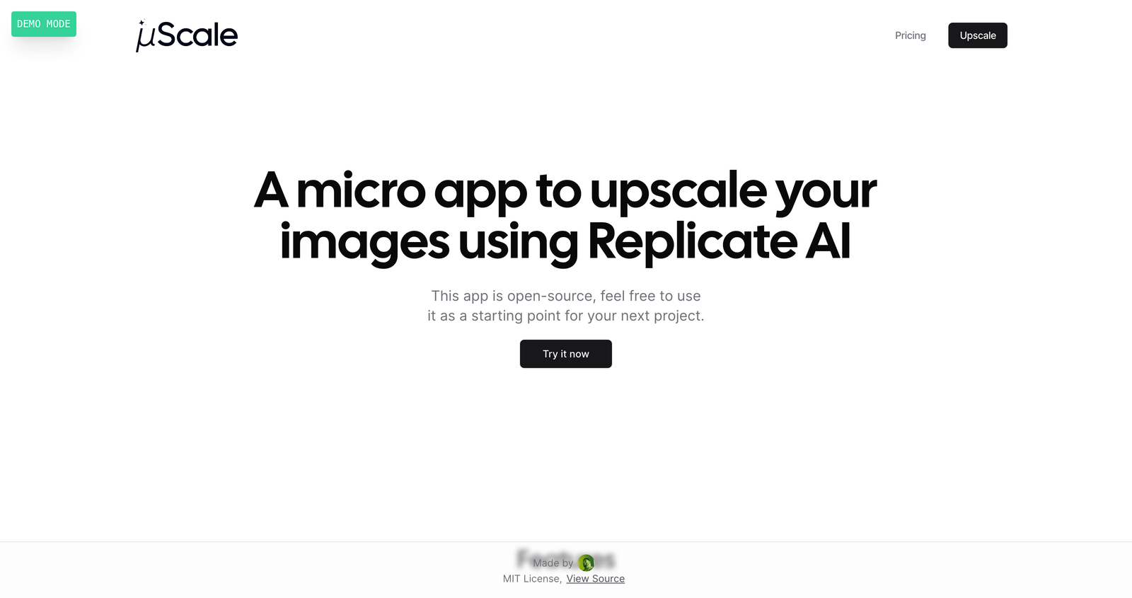 µScale - An open-source image upscaling template for Next.js