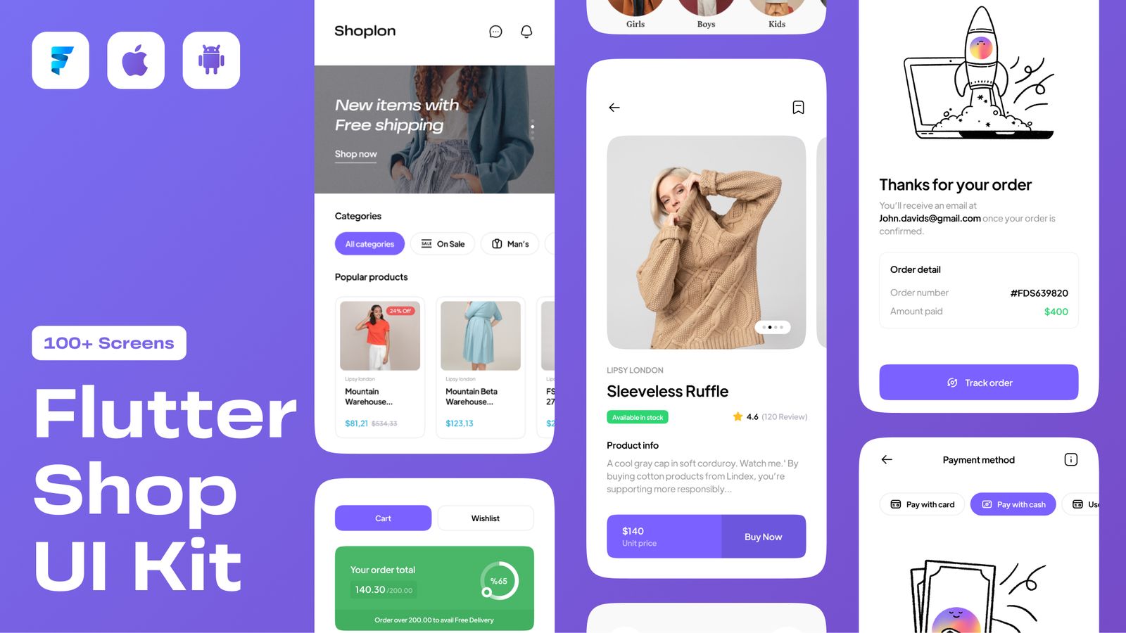 FlutterShop Flutter E-commerce App Template