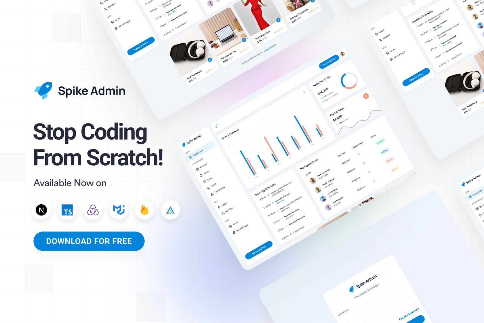 Spike Next.js MUI Free Admin Dashboard Template
