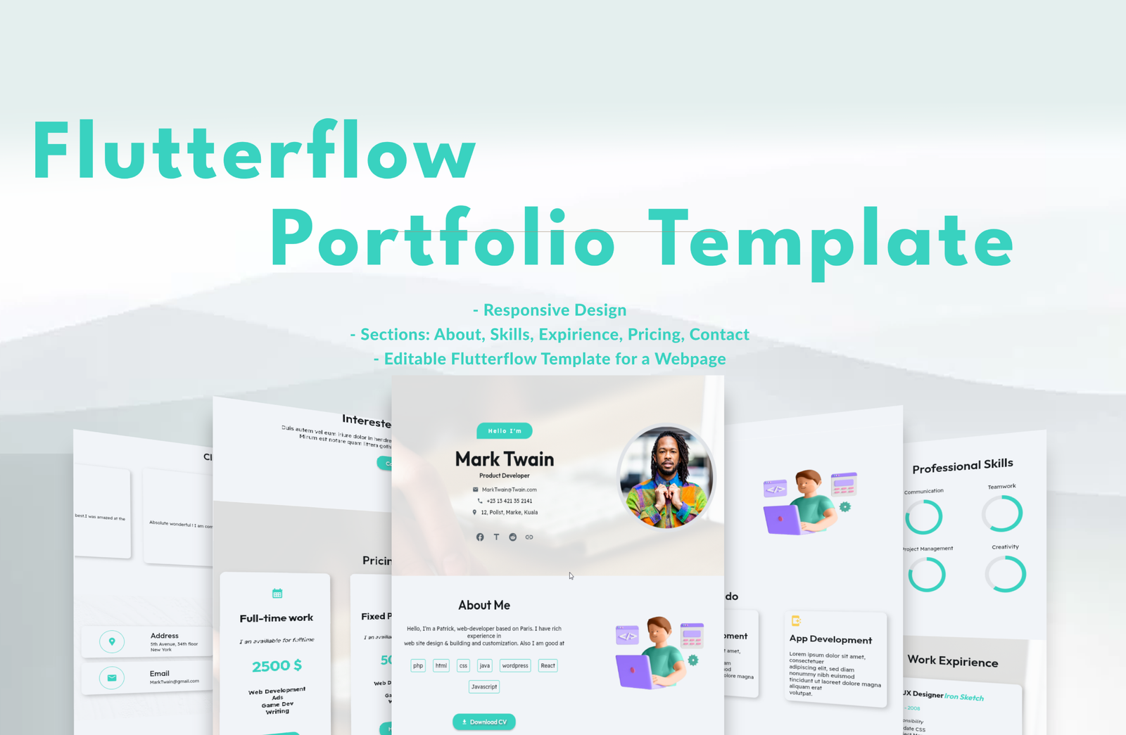 Flutterflow Template  Personal Portfolio