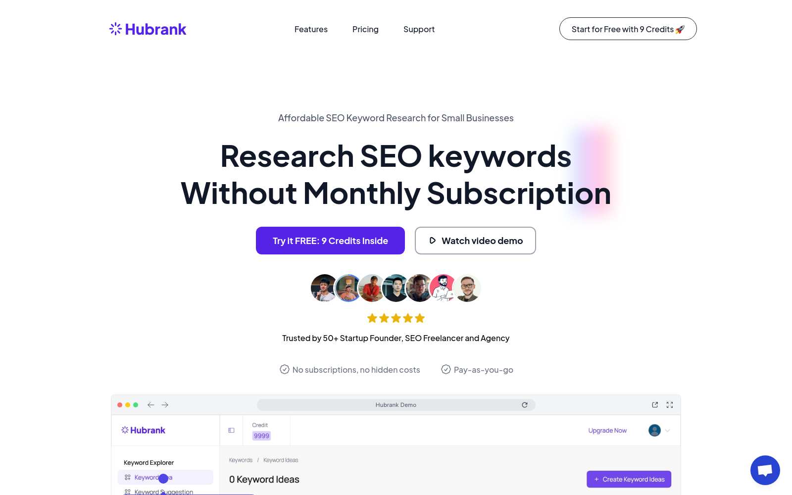 Hubrank: AI SEO tool without monthly subscription