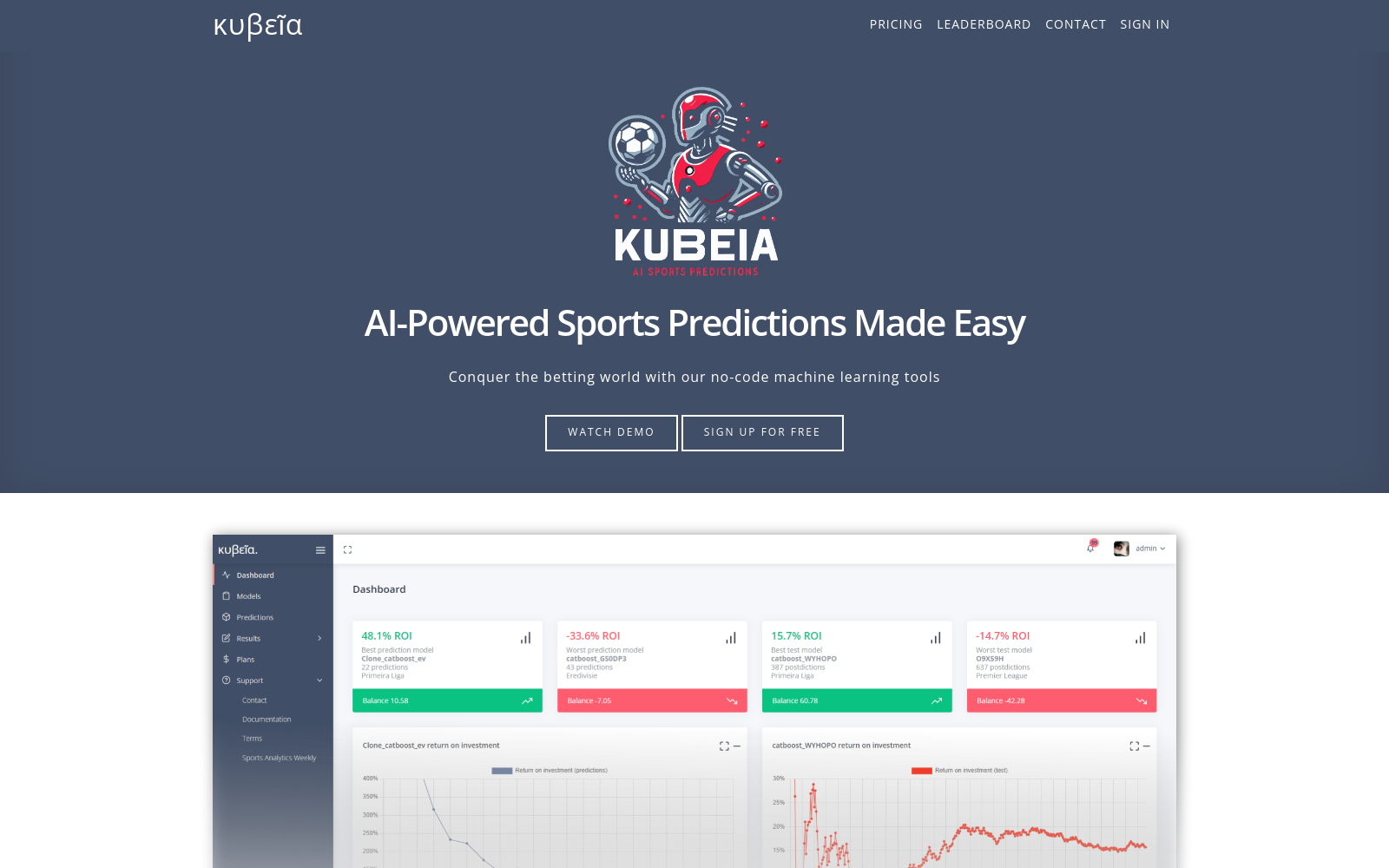 Kubeia. - κυβεῖα. Machine learning for sport prediction