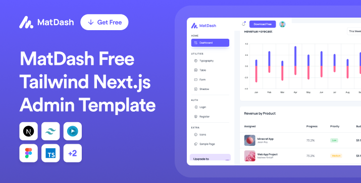 MatDash Free NextJS Tailwind Admin Dashboard Template