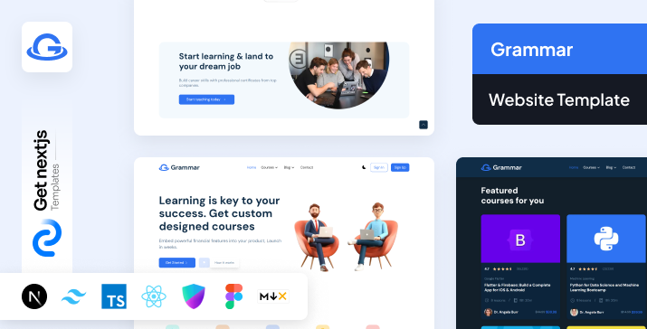 Grammar Pro NextJs E-Learning Website Template