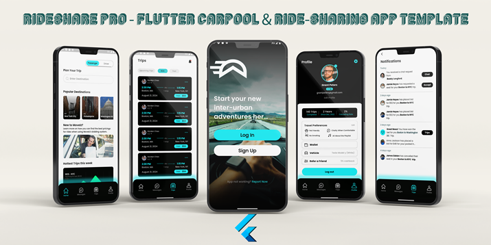 RideShare Pro - Flutter Carpool  Ride-Sharing App Template